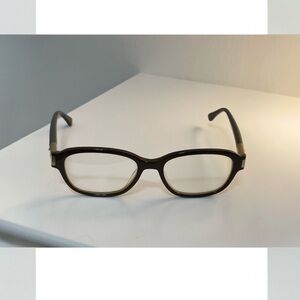 Chloe Vintage Brown and Gold Rectangular Glasses